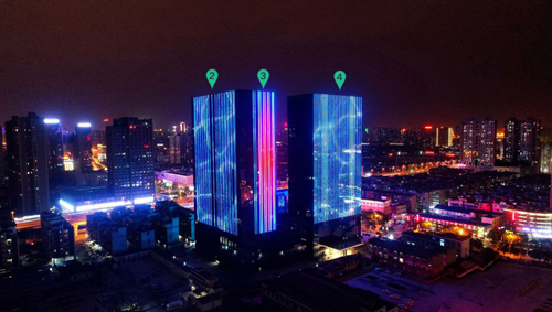 长沙东盈广场楼宇灯光秀广告