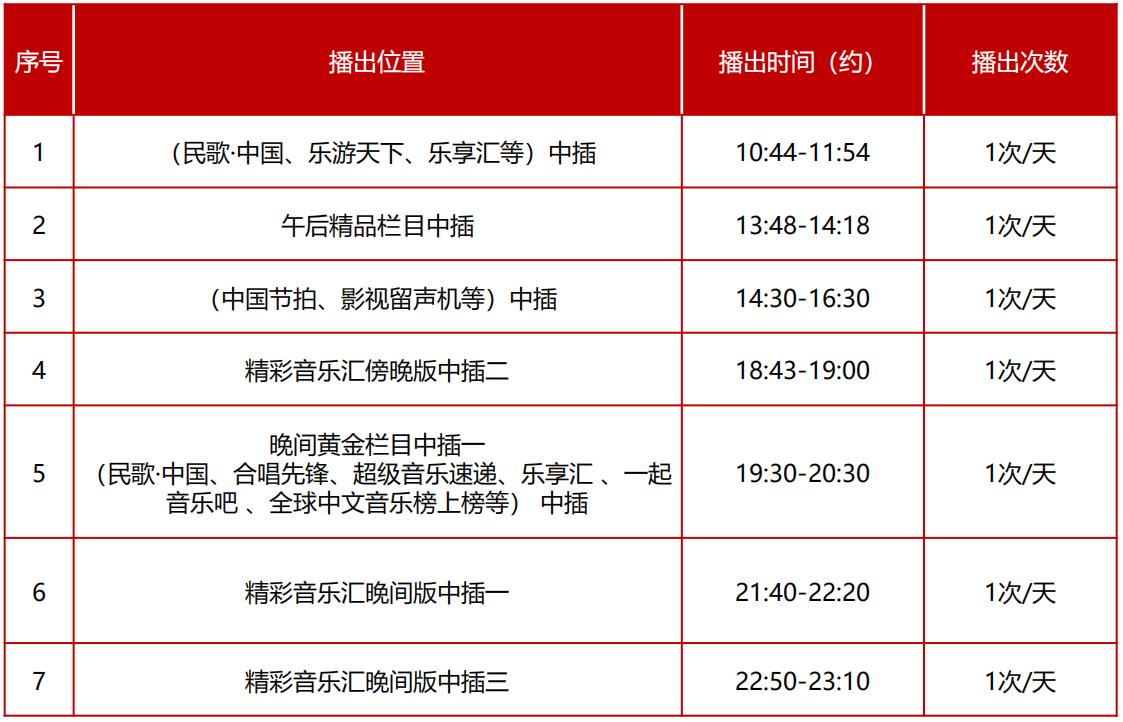 中央电视台音乐频道广告