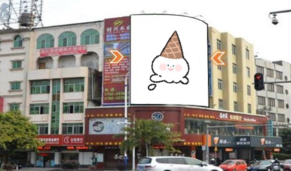 河源沿江路雄达LED屏广告